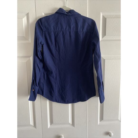 J Crew Womens 6 Navy Laura Femme Fit Button Down Collared Long Sleeve Career - Picture 4 of 5